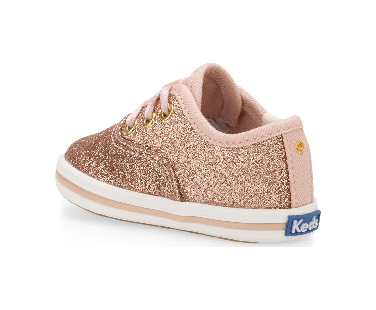 Girls Little Kid's Keds x kate spade new york Champion Glitter Crib Sneaker Rose Gold - Keds