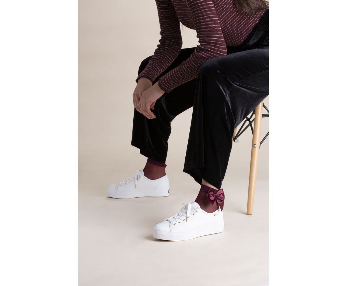 Women Triple Kick Luxe Leather White - Keds