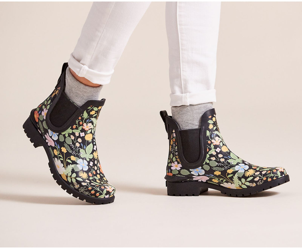 Women Keds x Rifle Paper Co. Rowan Rain Boot Black Multi - Keds