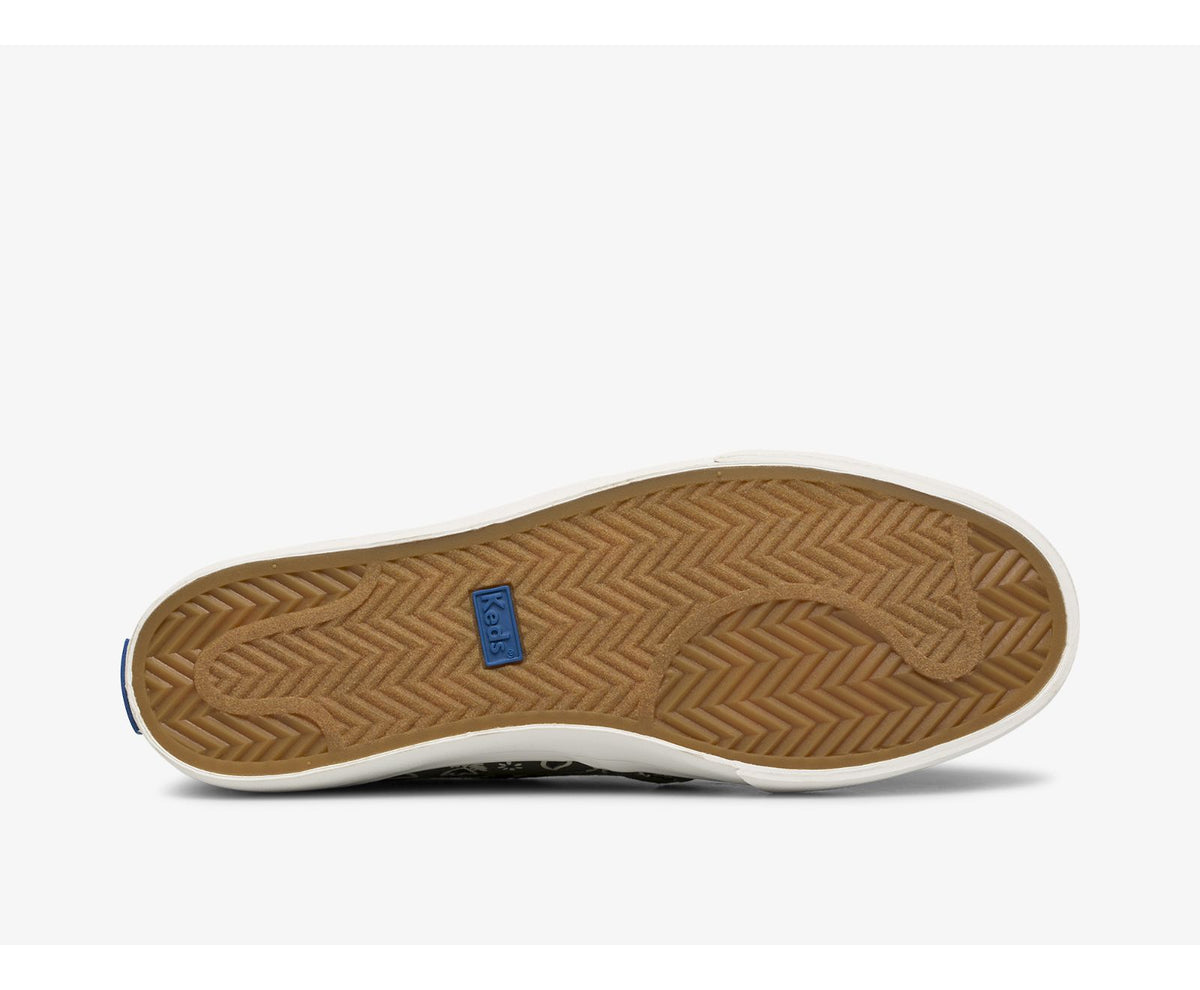 Women Jump Kick Slip Feat. Organic Cotton Paisley Olive - Keds