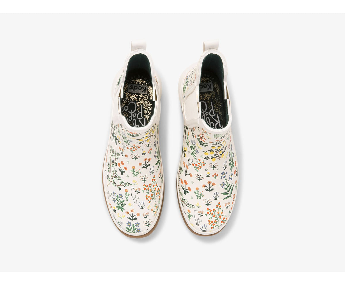 Women Keds x Rifle Paper Co. Rowan Rain Boot Menagerie White Green - Keds