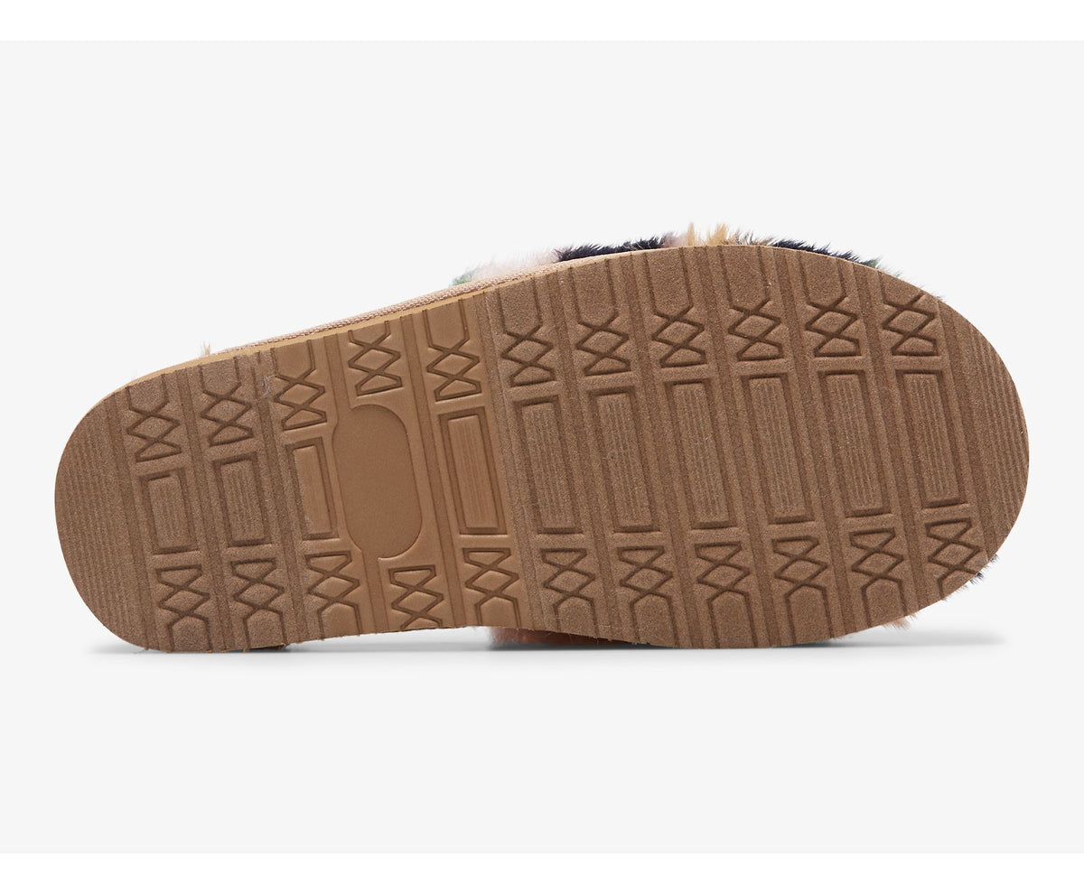 Women Fuzzy Slide Slipper Green Camo - Keds