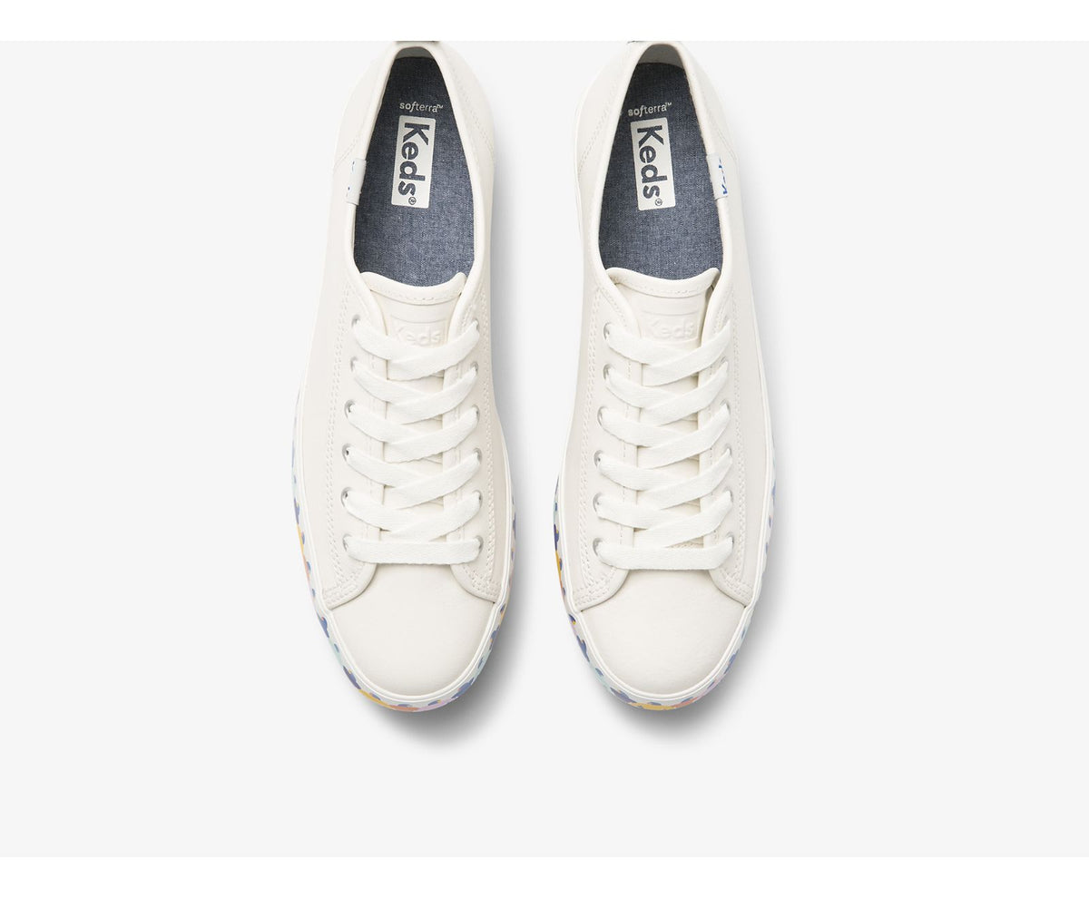 Women Triple Up Leather Rainbow People White Multi - Keds