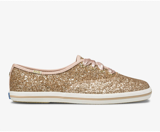 Women Keds x kate spade new york Champion Glitter Rose Gold Glitter - Keds