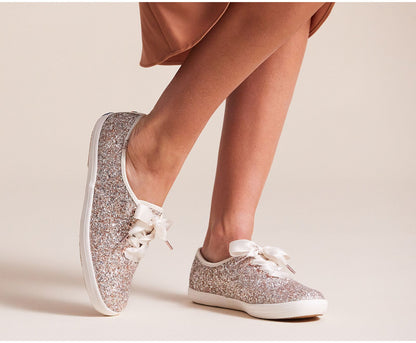 Women Keds x kate spade new york Champion Glitter Rose Gold Multi - Keds