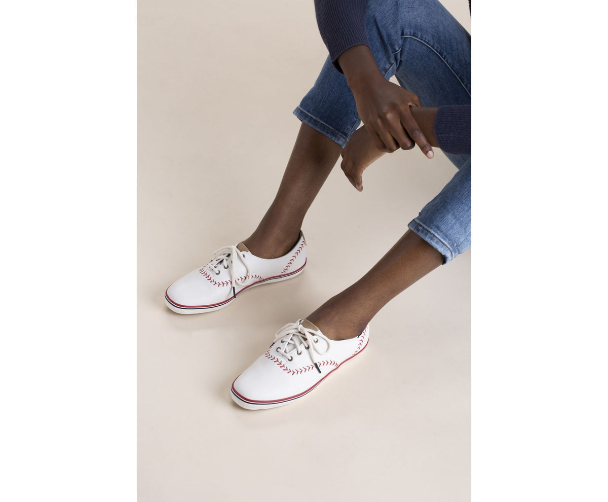 Women Champion Pennant Leather Off White - Keds