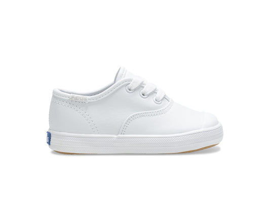 Girls Little Kid's Champion Toe Cap Sneaker White Leather - Keds