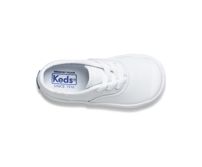 Girls Little Kid's Champion Toe Cap Sneaker White Leather - Keds
