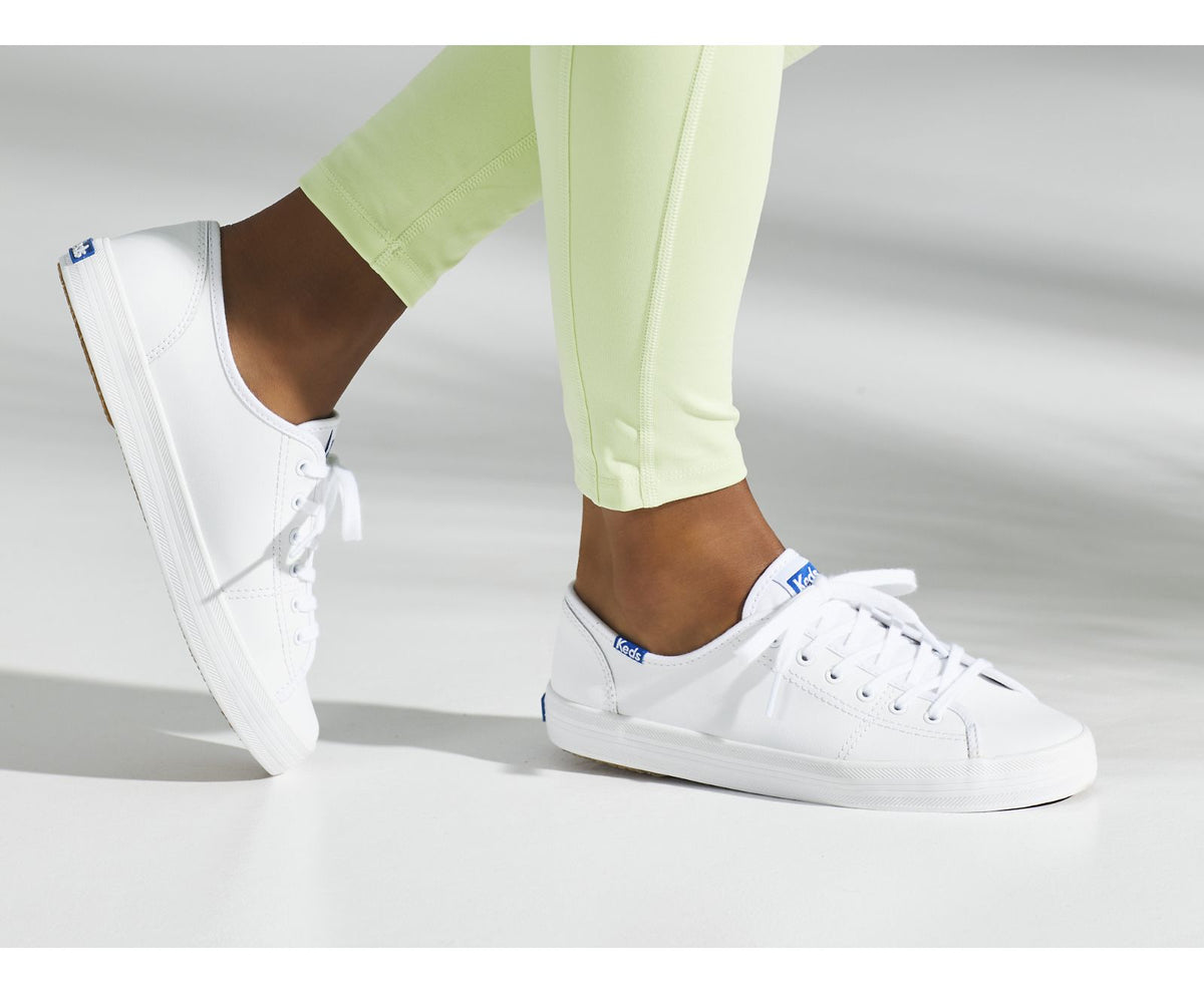 Women Kickstart Leather White/Blue - Keds