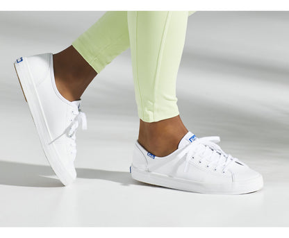 Women Kickstart Leather White/Blue - Keds