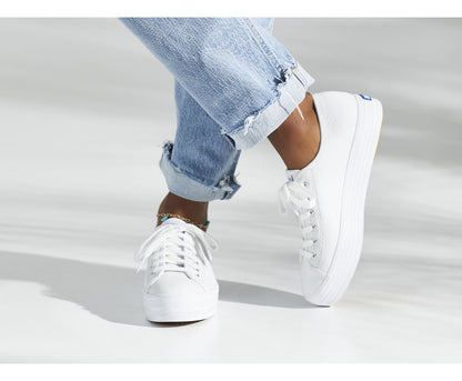 Women Triple Kick Leather White - Keds