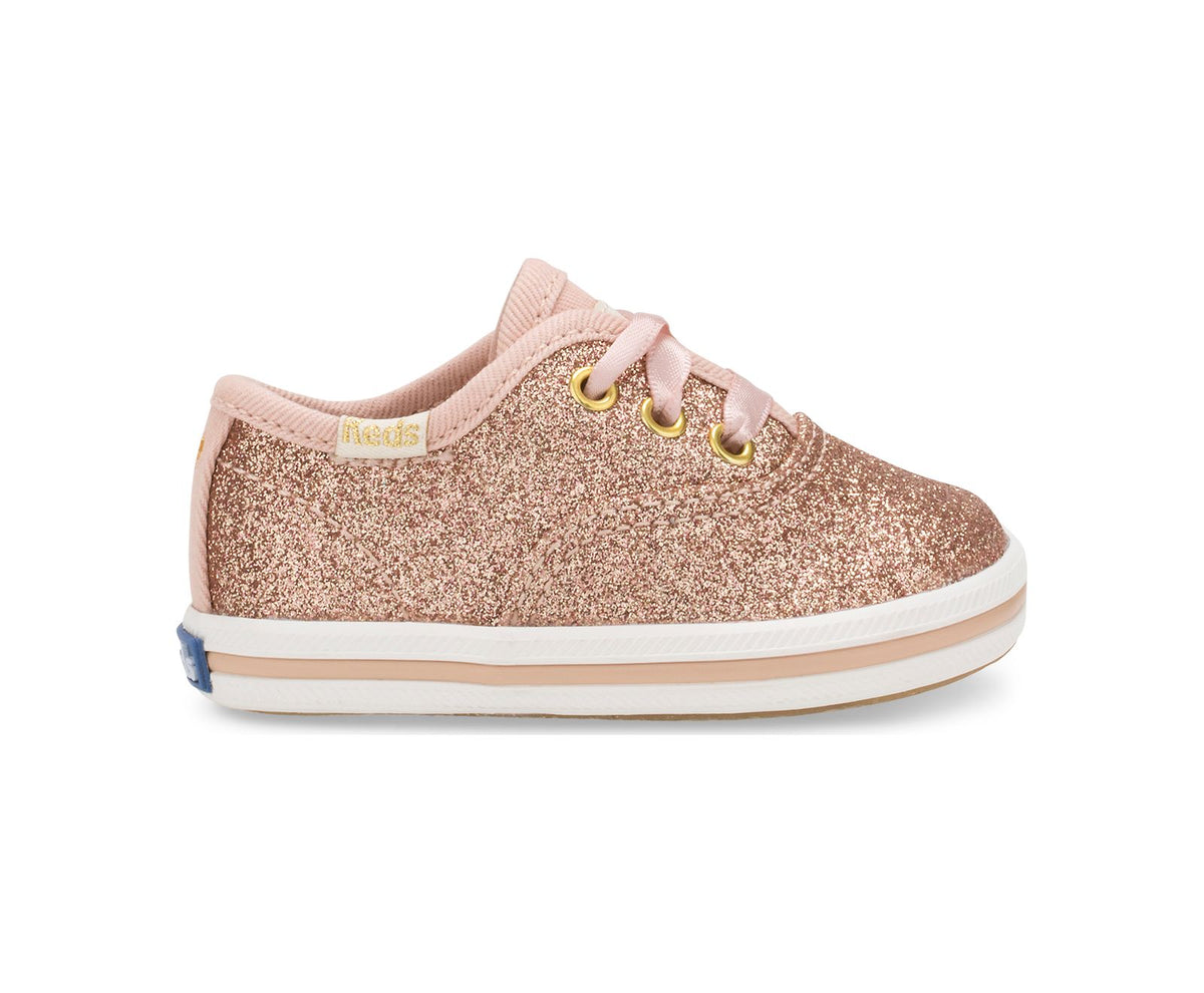 Girls Little Kid's Keds x kate spade new york Champion Glitter Crib Sneaker Rose Gold - Keds