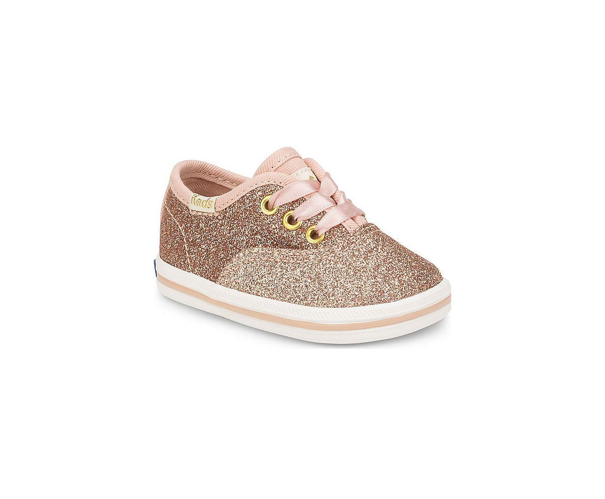 Girls Little Kid's Keds x kate spade new york Champion Glitter Crib Sneaker Rose Gold - Keds