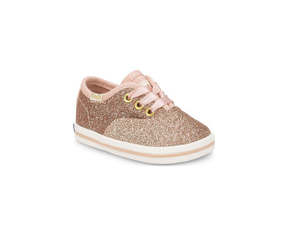 Girls Little Kid's Keds x kate spade new york Champion Glitter Crib Sneaker Rose Gold - Keds