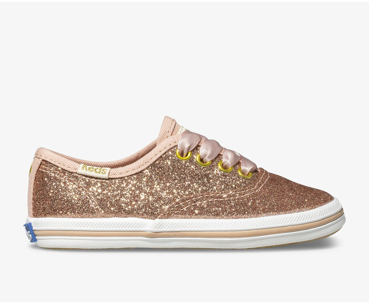 Girls Little Kid's Keds x kate spade new york Champion Glitter Sneaker Rose Gold - Keds