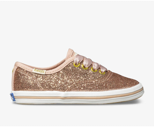 Girls Little Kid's Keds x kate spade new york Champion Glitter Sneaker Rose Gold - Keds