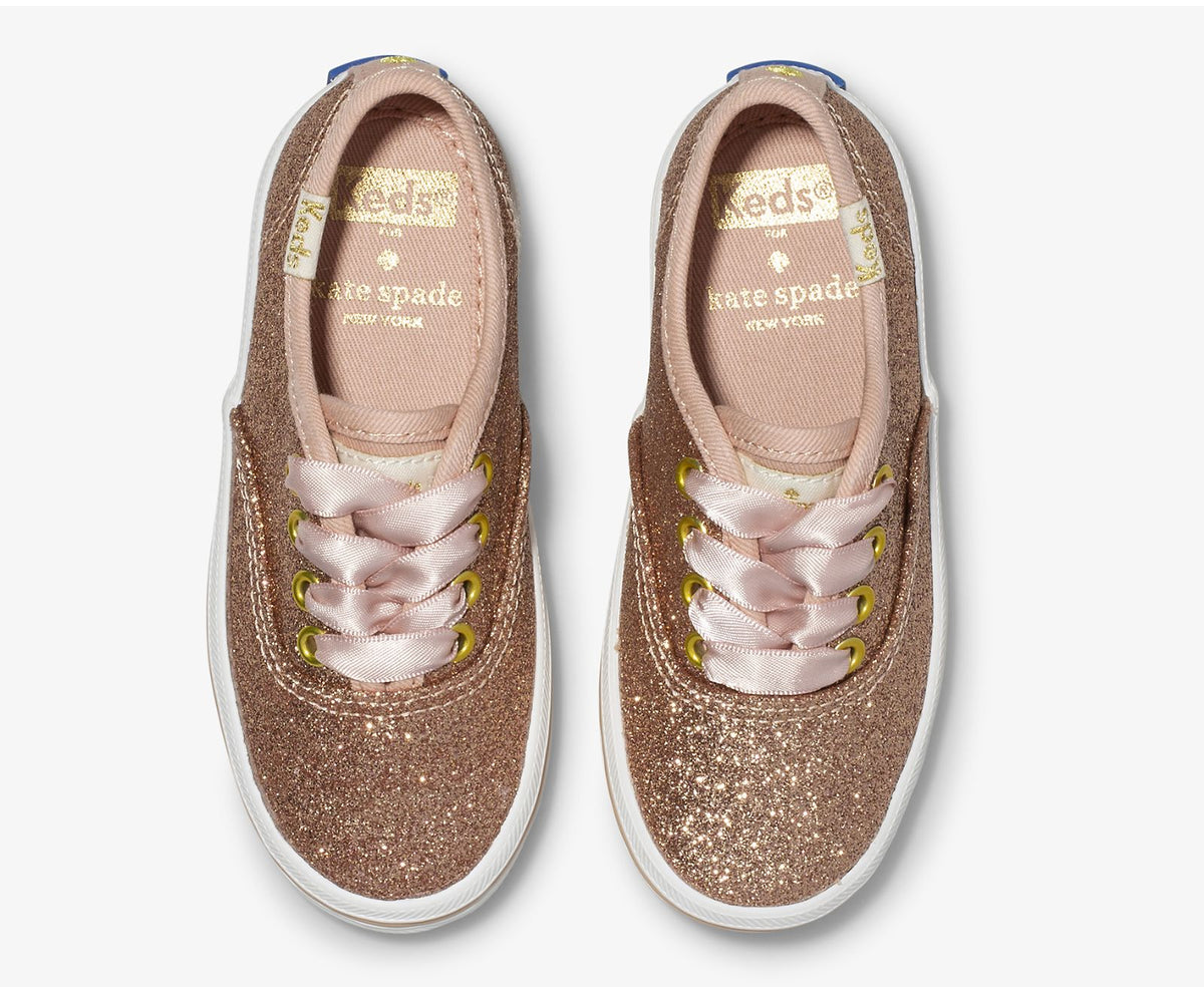 Girls Little Kid's Keds x kate spade new york Champion Glitter Sneaker Rose Gold - Keds
