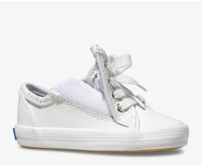 Girls Little Kid's Kickstart Jr. Leather Sneaker White Leather - Keds