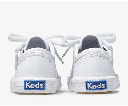 Girls Little Kid's Kickstart Jr. Leather Sneaker White Leather - Keds