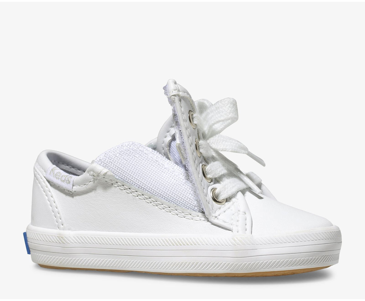 Girls Big Kid's Kickstart Jr. Leather Sneaker White Leather - Keds
