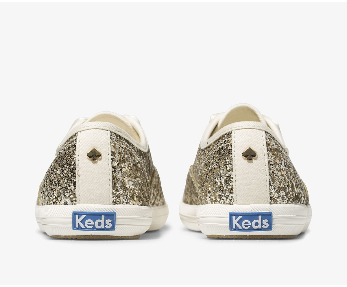 Women Keds x kate spade new york Champion Glitter Platinum Gold - Keds