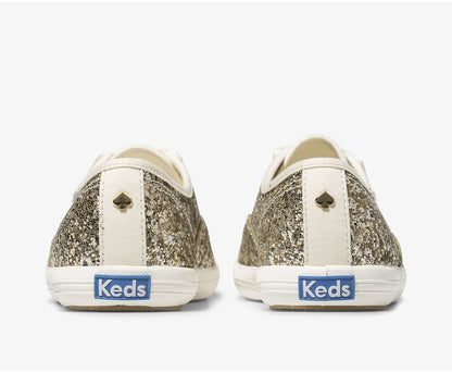 Women Keds x kate spade new york Champion Glitter Platinum Gold - Keds