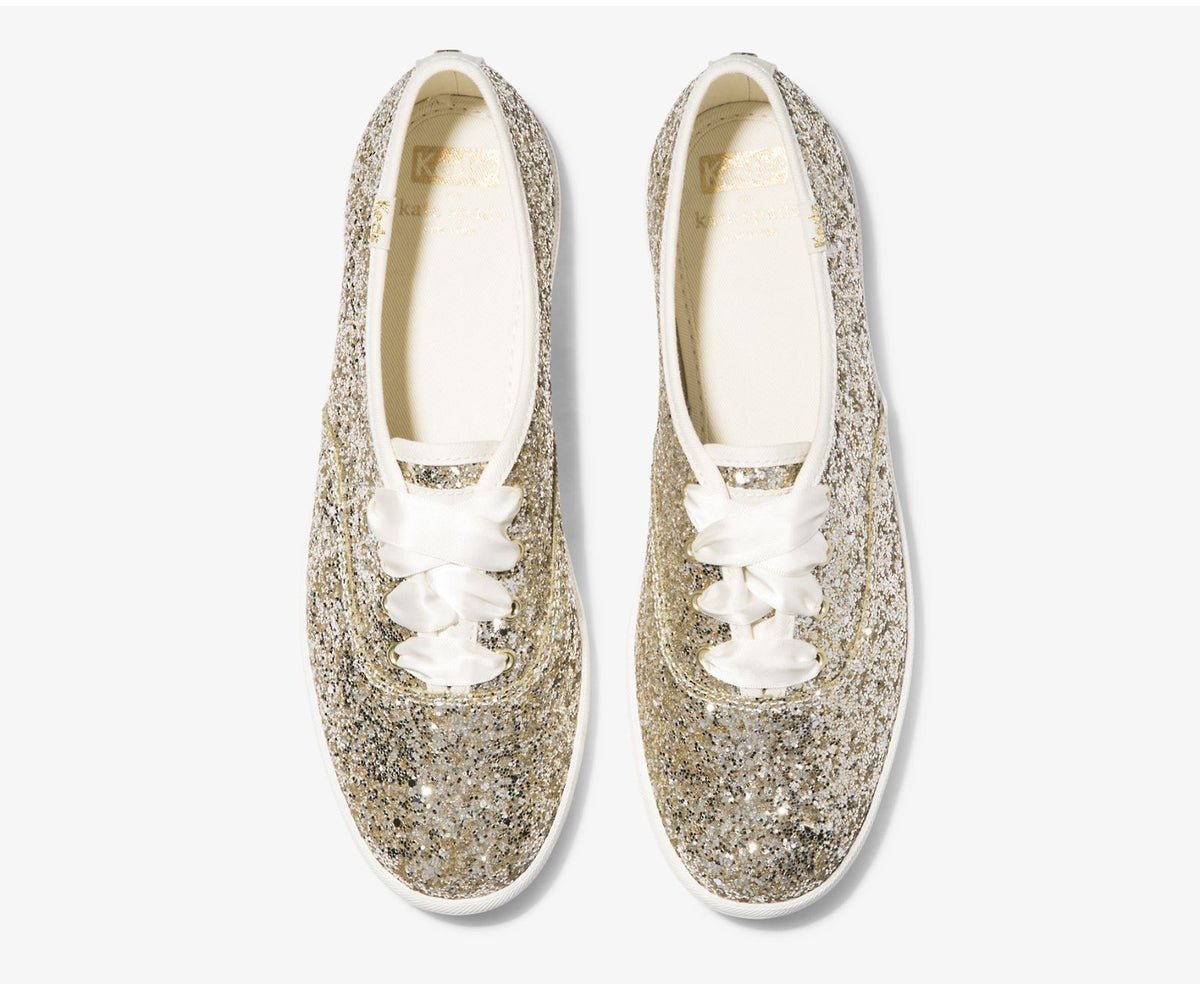 Women Keds x kate spade new york Champion Glitter Platinum Gold - Keds