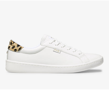 Women Keds x kate spade new york Ace Leather Calf Hair White Leopard - Keds