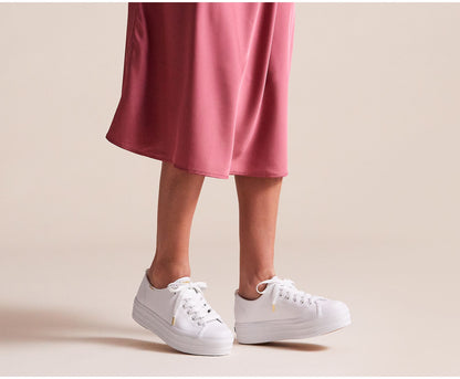 Women Triple Up Leather White - Keds