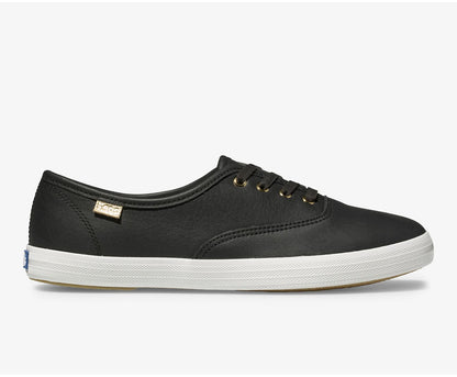 Women Champion Luxe Leather Black - Keds