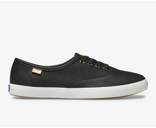 Women Champion Luxe Leather Black - Keds