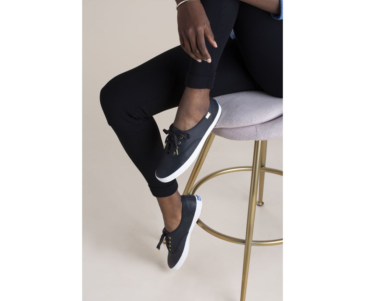 Women Champion Luxe Leather Black - Keds