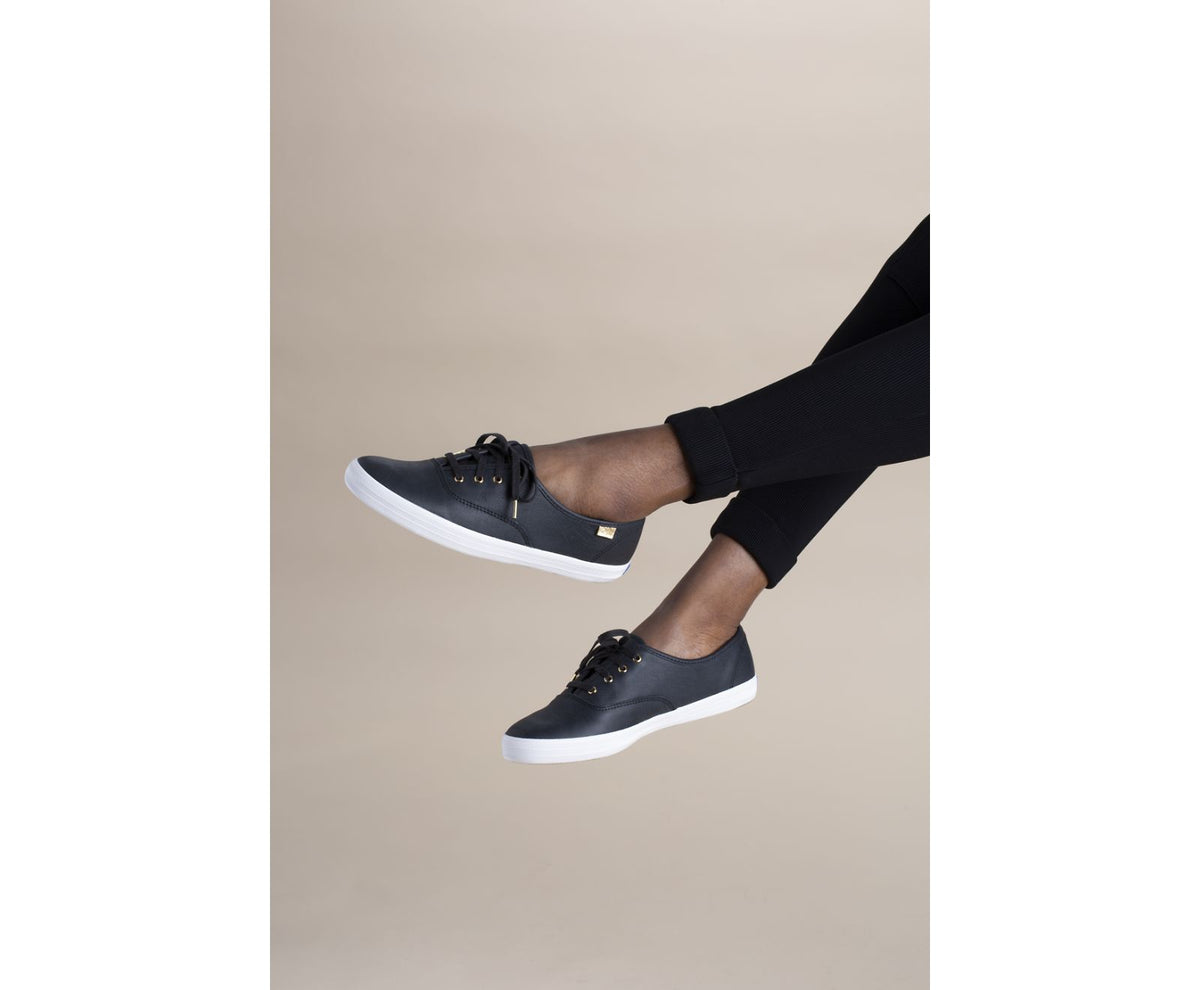 Women Champion Luxe Leather Black - Keds