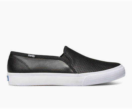 Women Double Decker Perf Leather Black - Keds