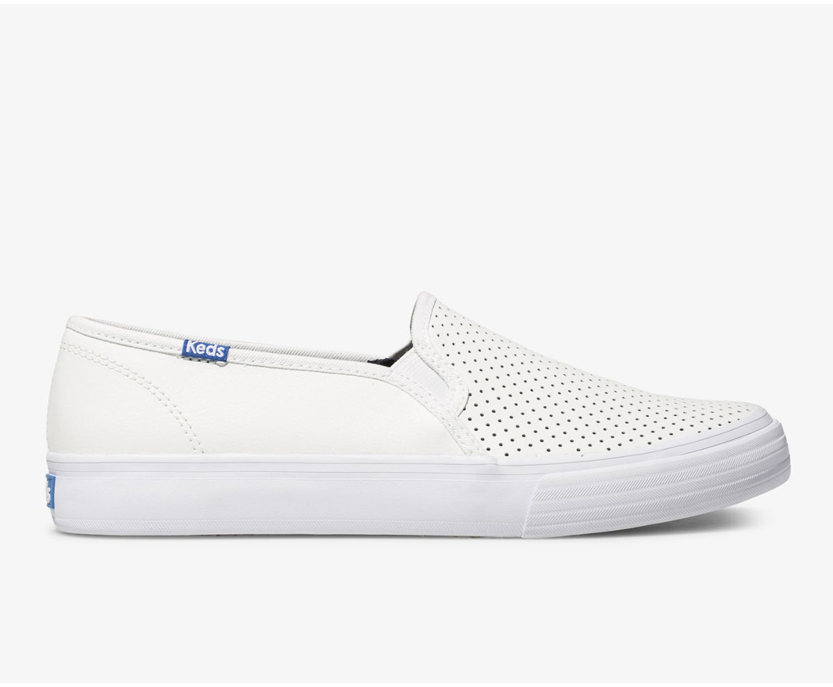 Women Double Decker Perf Leather White - Keds