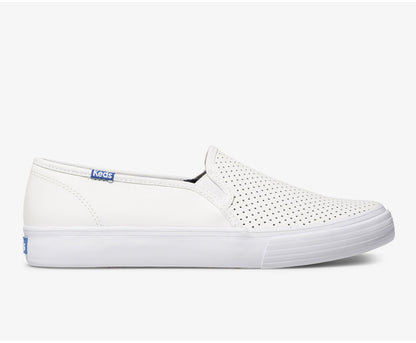 Women Double Decker Perf Leather White - Keds