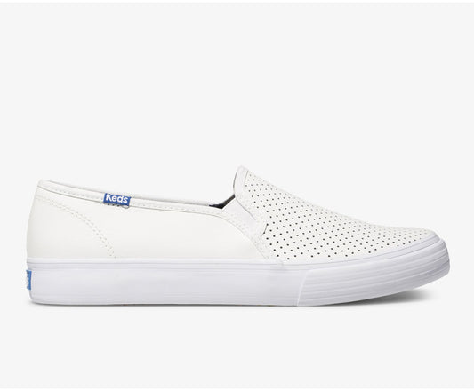 Women Double Decker Perf Leather White - Keds