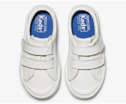 Girls|Boys Little Kid's Crew Kick 75 2V Leather White - Keds