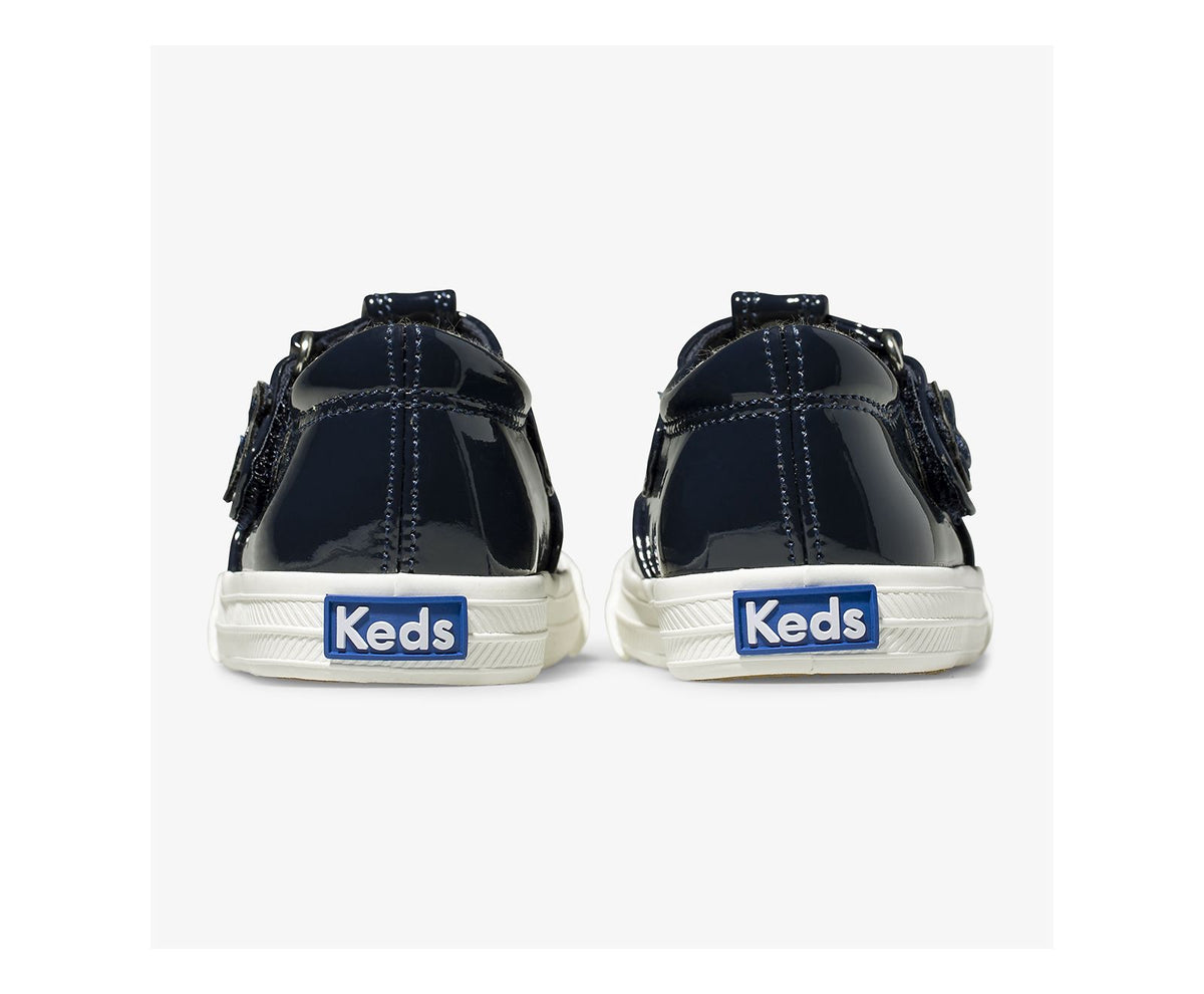 Girls Big Kid's Daphne Patent Sneaker Navy - Keds