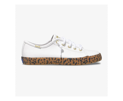 Girls Big Kid's Kickstart Leopard Foxing Sneaker White - Keds