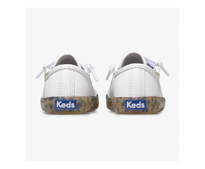 Girls|Boys Big Kid's Kickstart Leopard Foxing Sneaker Jr White Leopard - Keds