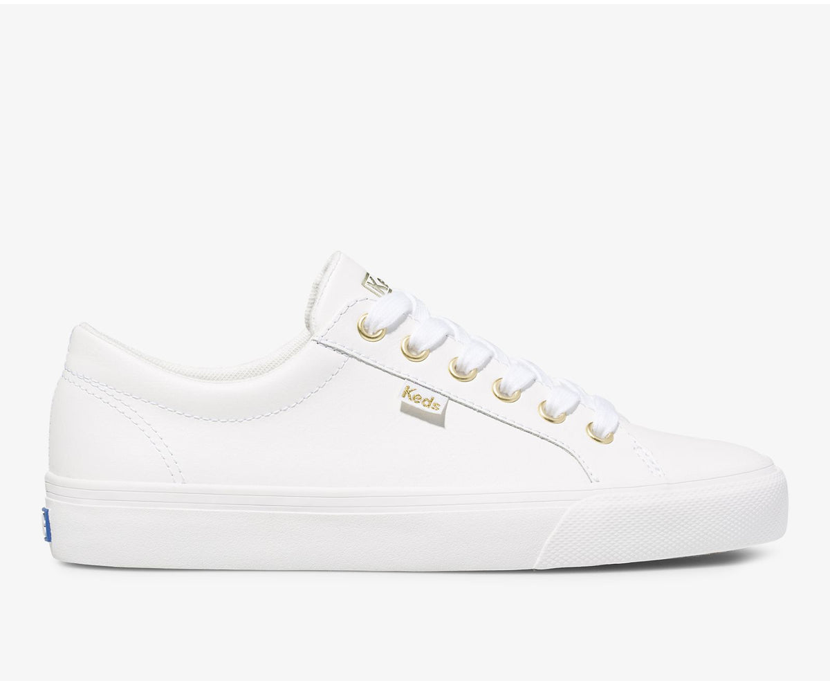 Women Jump Kick Leather White Gold - Keds