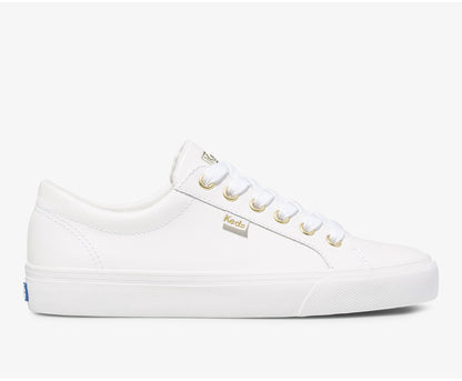 Women Jump Kick Leather White Gold - Keds