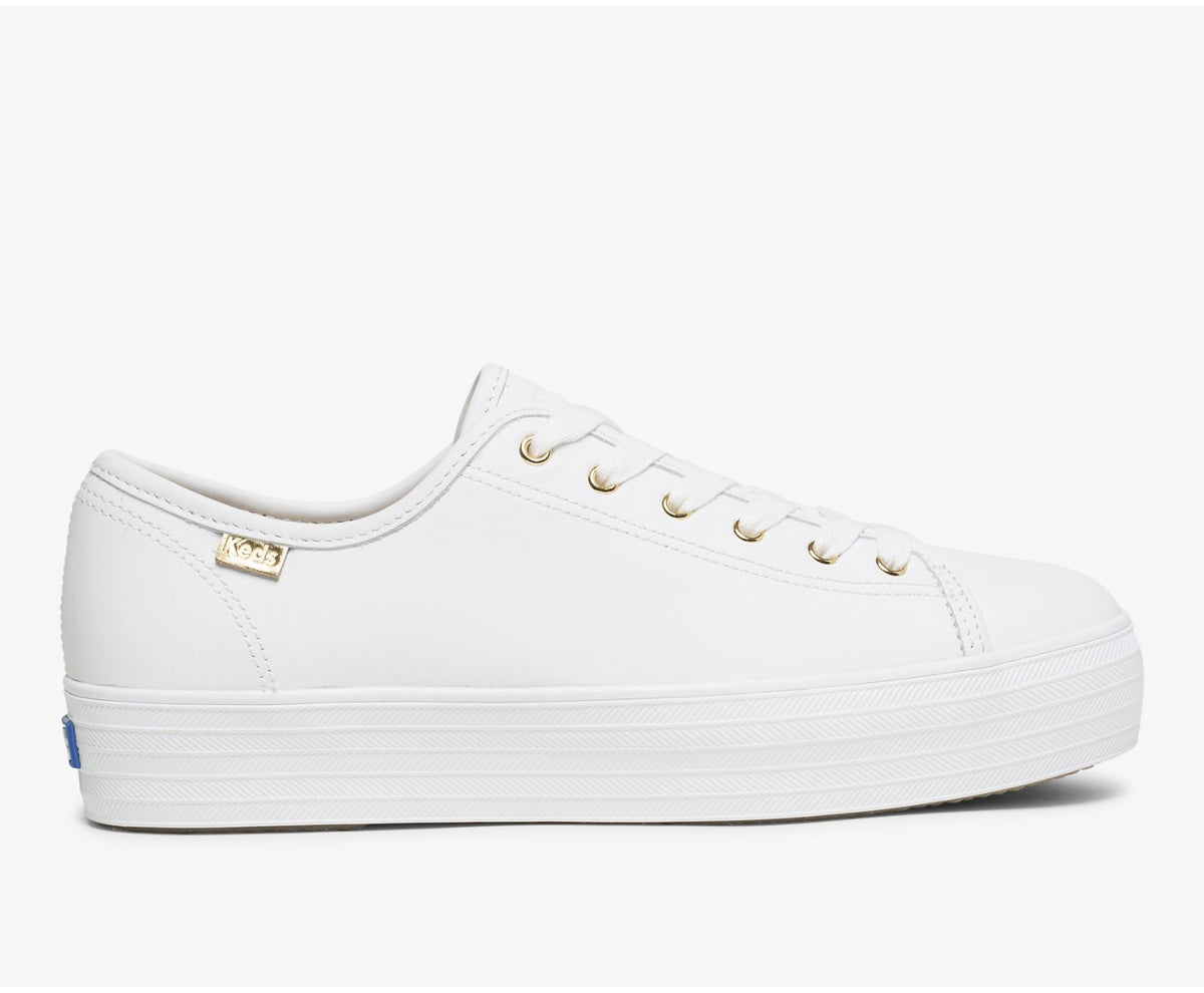 Women Triple Kick Luxe Leather White - Keds