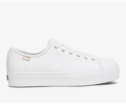 Women Triple Kick Luxe Leather White - Keds
