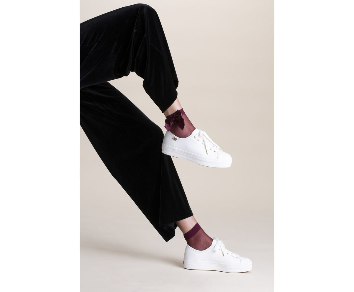 Women Triple Kick Luxe Leather White - Keds
