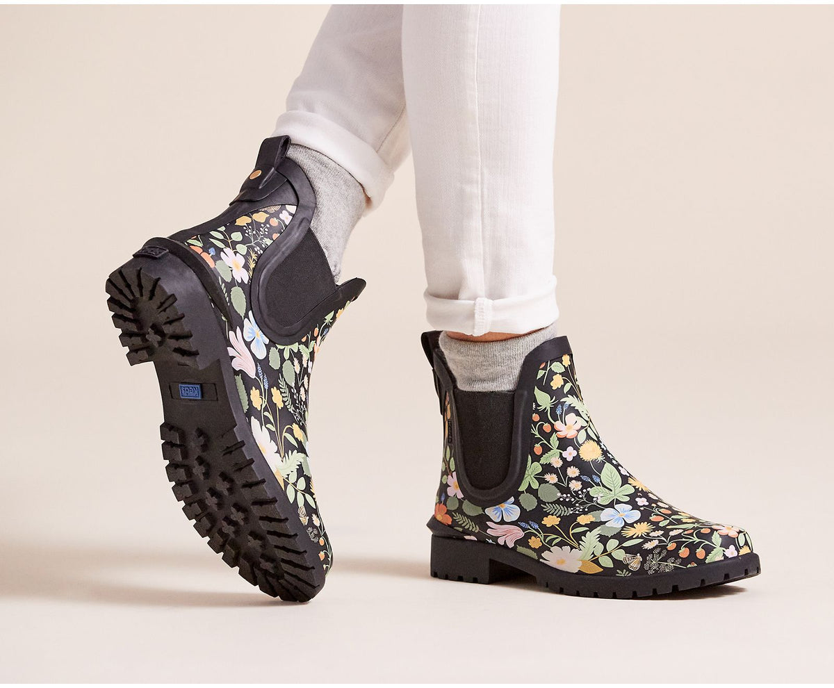 Women Keds x Rifle Paper Co. Rowan Rain Boot Black Multi - Keds