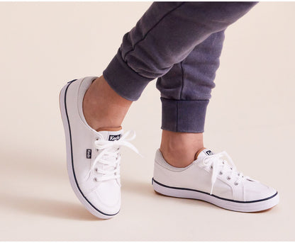 Women Center II Canvas Stripe White - Keds