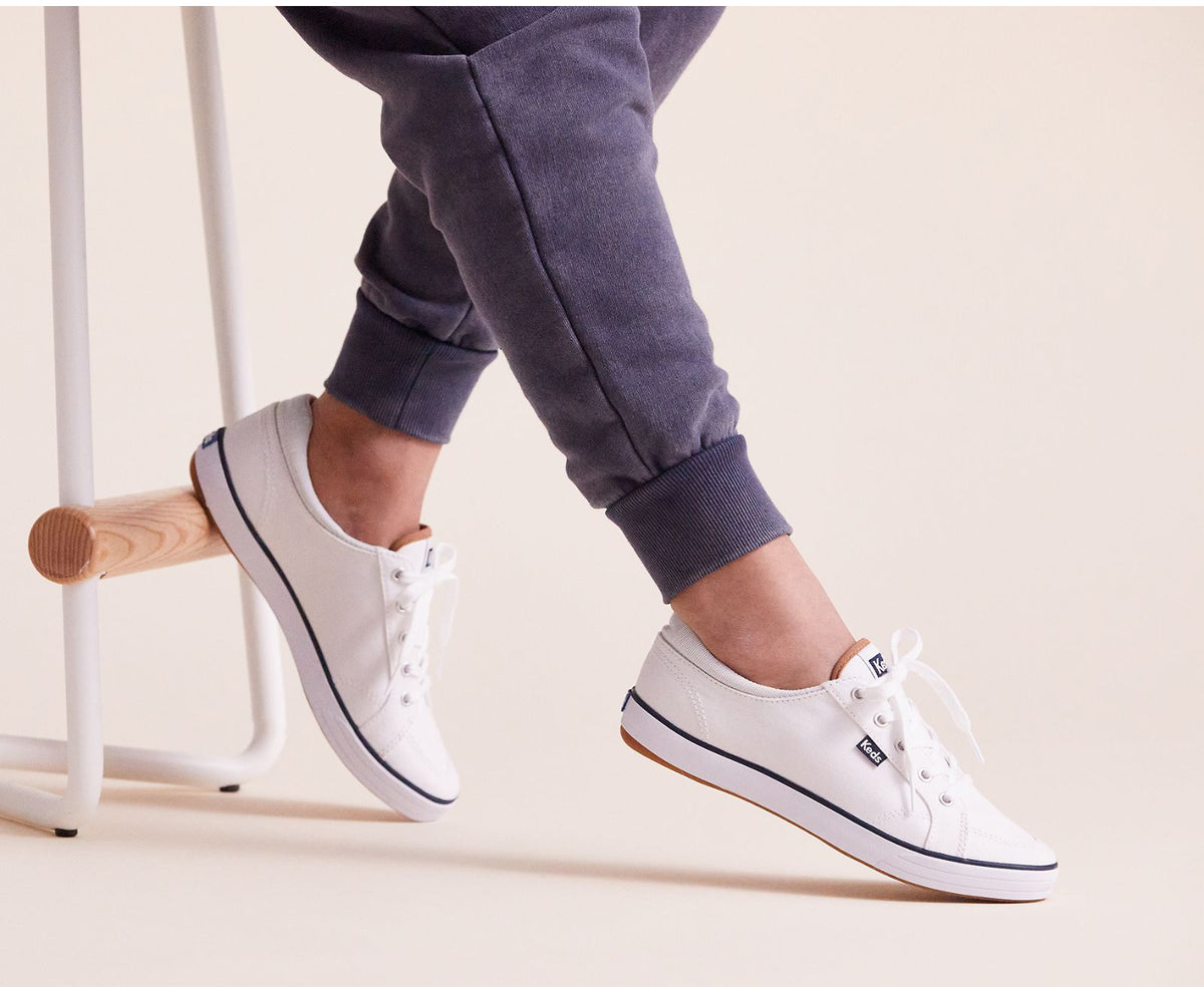 Women Center II Canvas Stripe White - Keds
