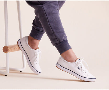 Women Center II Canvas Stripe White - Keds